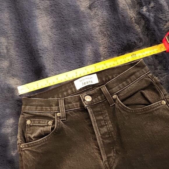 Reformation Serena high skinny crop in faded black destroyed size 25! - Picture 10 of 12
